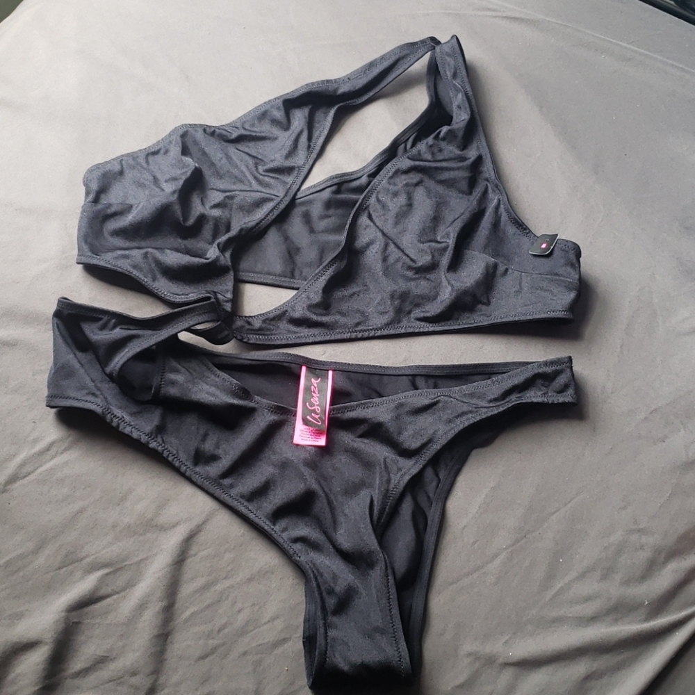 LA Senza black cutout bodysuit or swimsuit - Picture 2 of 8